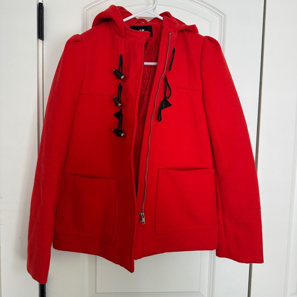 H&M Red Riding Hood Vibes Hooded Women's Toggle Coat/Jacket Size 2